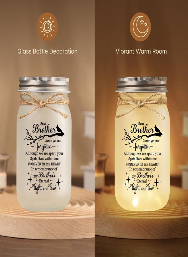 SteadStyle Memorial Gifts for Loss of Brother,Memorial Mason Jar Night Light, Red Cardinal Gift, Loss of Brother Sympathy Gifts, in Memory of Loved One Gift, Memory Jar, Memory Lamps - Image 3